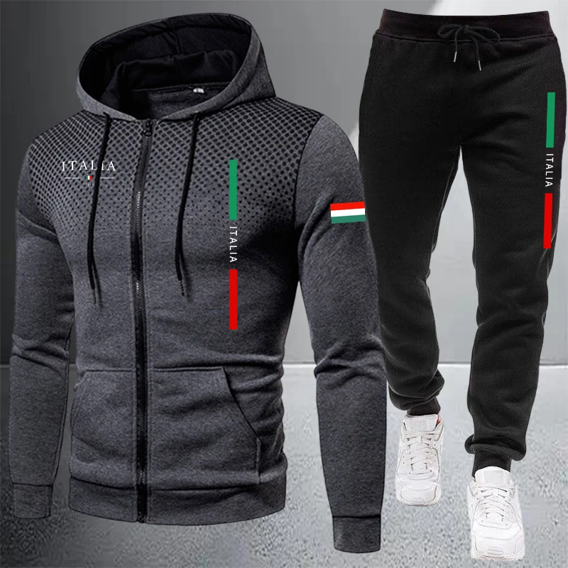 Winter Clothing Clearance - Męski dres sportowy z kapturem na