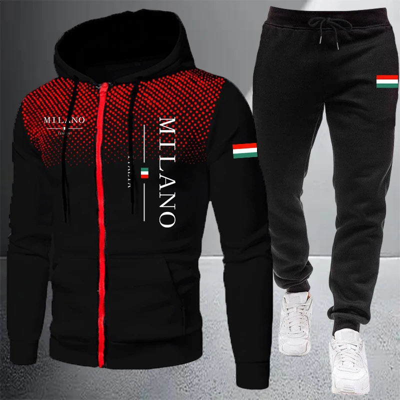 Winter Clothing Clearance - Męski dres sportowy z kapturem na