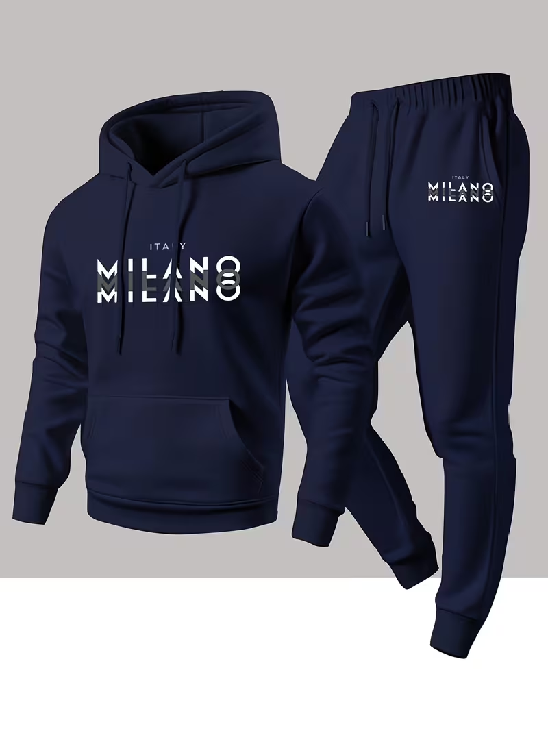Winter Clothing Clearance - Męski modny zestaw z nadrukiem liter,
