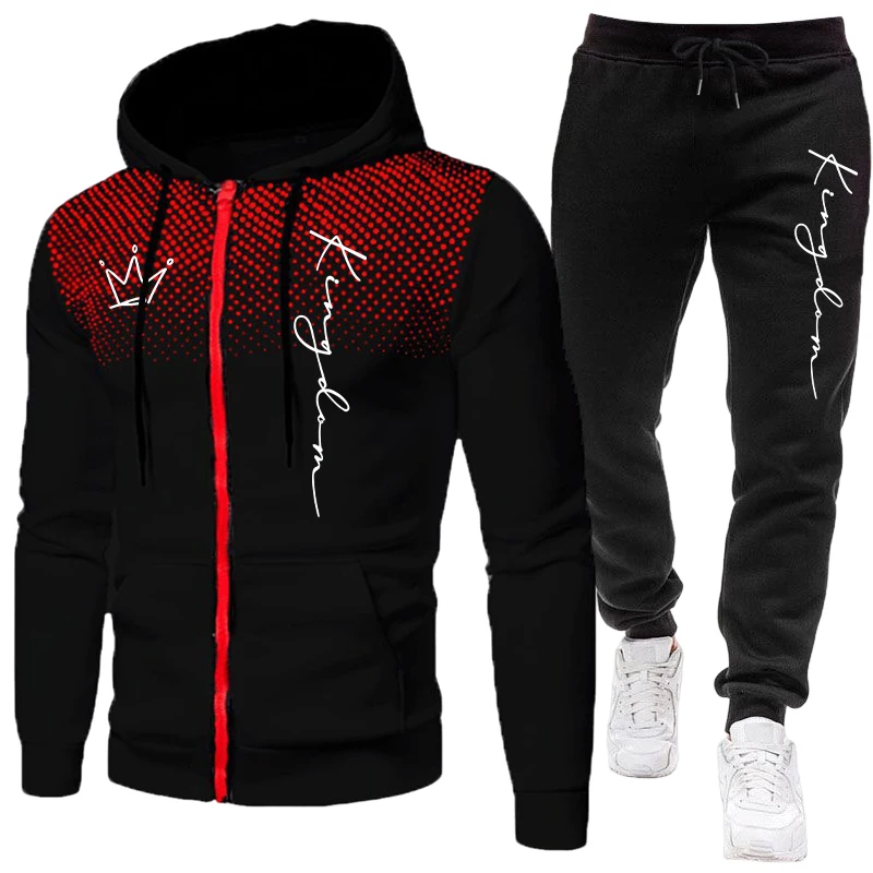 Winter Clothing Clearance - Męski dres z kurtką, casualowy, w