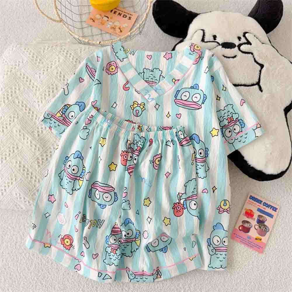 Winter Clothing Clearance - Damski zestaw piżamowy Sanrio Hangyodon, kawaii,