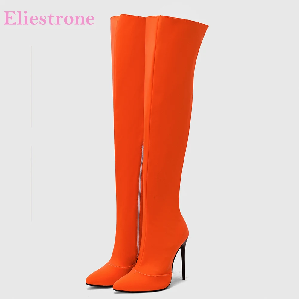 Winter Clothing Women'S - Nowe Zimowe Glamour Pomarańczowo-Żółte Damskie Kozaki