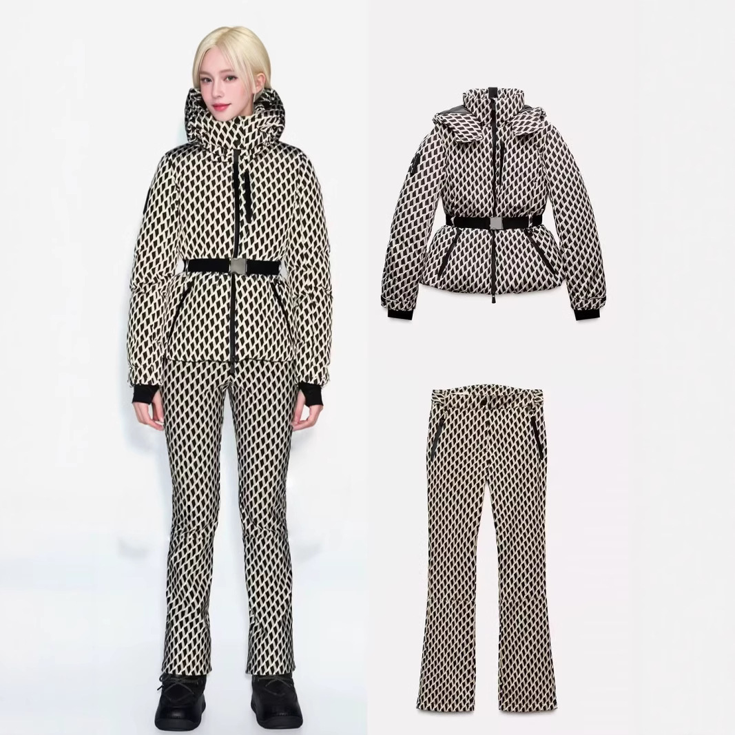 Winter Clothing Online - Damski zimowy dwuczęściowy zestaw narciarski: ocieplana