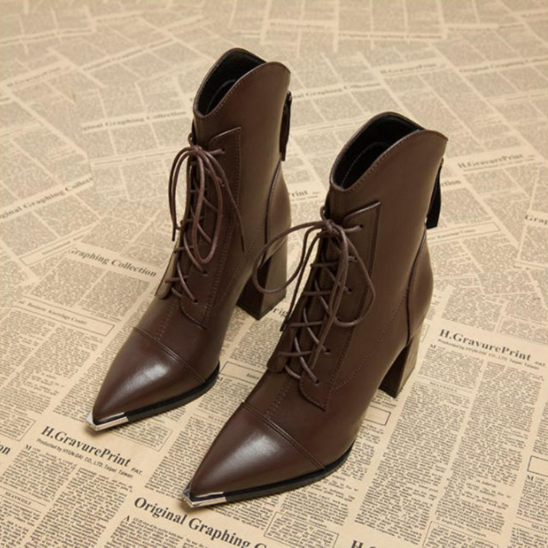 Winter Clothing Women'S - Damskie botki do kostki, modne szpilki