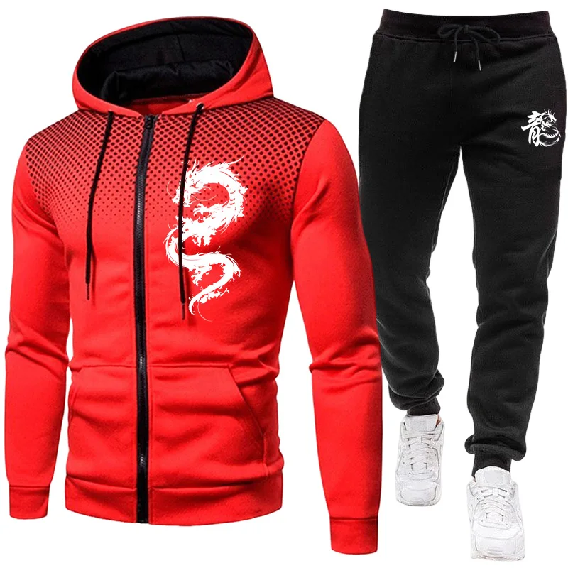 Męski Zestaw z Nadrukiem Smoka – Winter Clothing Clearance recenzja i cena